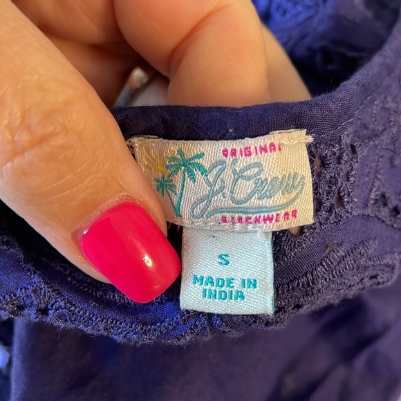 J. CREW ORIGINAL BEACHWEAR beach cover dress Eyelet Ruffled ORGANIC size S - Picture 10 of 15